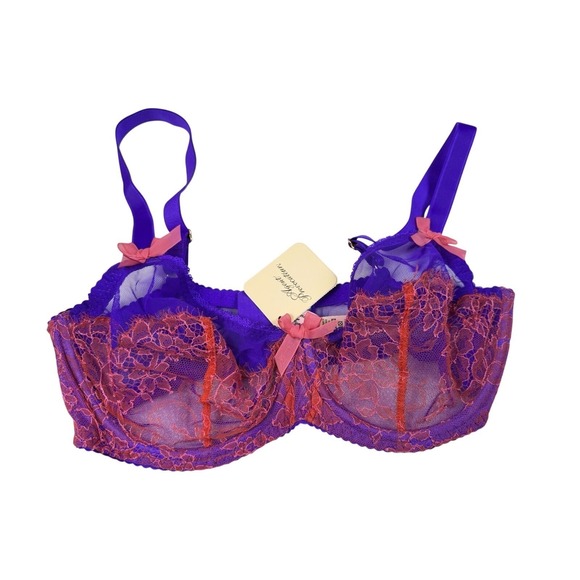 sexy lingerie mom porn Agent Provocateur Agent Zuri Sheer Lace Demi Bra Size 32DD Holiday Sexy NEW main image 1